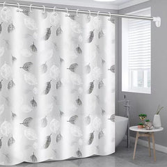 Kuber IndustriesSoft Texture Bath curtain|Natural Drape Waterproof Shower Curtain 6 Feet|White