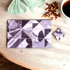 Heart Home Placemat | Table Placemats with Coasters | Table Placemats with Tea Coasters | Dining Table Placemats & Coasters Set | Check Marble | 12 Piece Set | Black & White