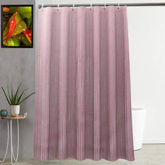 Kuber Industries Polyvinyl Chloride Self Lining Design Shower Curtain with 8 Hooks (CTKTC30394, Pink, 7 Feet)