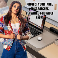 Kuber Industries Desk Sheet | PVC Waterproof Table Sheet | Desk Protector Mat | Office Desk Mat | Versatile Table Mat for Office | Kitchen Slabs | White