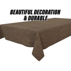 Heart Home Center Table Cover | Jute Luxurious Table Protector Cover | Tablecloth for Home Decor | 4 Seater Table Cover for Kitchen | 40x60 Inch | Dark Brown