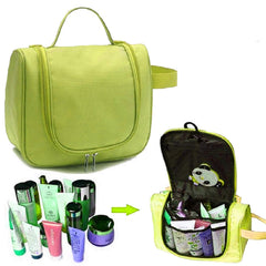 Kuber Industries Canvas Toiletry Travel Bags Shaving Kit/Pouch/Wash Bag for Men and Women Cosmetic Makeup Organizer Bag (Green) -CTKTC038985