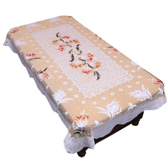 Kuber Industries Cotton Dining Table Cover for 6 Seater -60 * 90 Inches, Cream