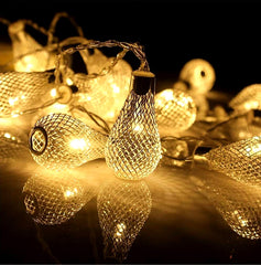 Kuber Industries Lantern Shape String Lights| Golden Metal Home Decor Light | Led Light Decoration | 14 LED (Warm White)…