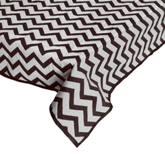 Heart Home Cotton Zig Zag Print 6 Seater Dining Table Cover/Table Cloth for Home & Dining Table (Brown) 54HH4374.