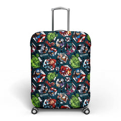 Heart Home Marvel Avengers Luggage Cover | Polyester Travel Suitcase Cover | Washable | Stretchable Suitcase Protector | 26-30 Inch | Large | Blue