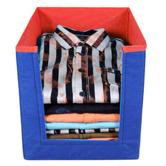 Heart Home Multiuses Non-Woven Closet Organizer With Handles (Red & Blue) -HS43HEARTH26527