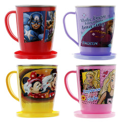 Kuber Industries 4 Pieces Designer Coffee Mug with Lid (White) -CTLTC12504, Standard