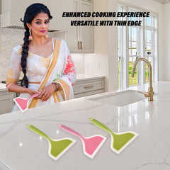 Heart Home Turner | Silicone Wide Spatula Turner | Spatulas Turner for Nonstick Cookware | Omelette Turner for Cooking | Kitchen Turners | New Big Spatula | Pack of 2 | Pink