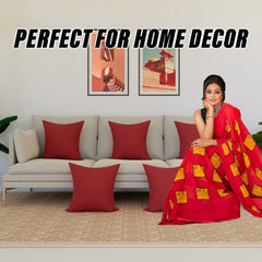 Kuber Industries Cushion Cover | Sofa Cushion Covers | Embossed Square Cushion Covers | Polyester Cushion Covers | Dot Print Couch Cushion Covers | Set of 5 | 16 Inch | Maroon