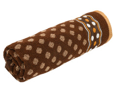 Kuber Industries Dot Printed Super Soft, Fluffy, and Absorbent Cotton Bath Towel, 30"x60" - Pack of 3 (Brown)-50KM01800
