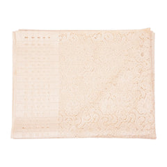 Heart Home Center Table Cover | Shinning Net Cashew Design Table Cover | Luxurious Table Protector Cover for Home Decor | 40x60 Inch | Cream