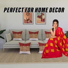 Kuber Industries Cushion Cover | Sofa Cushion Covers | Square Cushion Covers | Polyester Cushion Covers | Frill Top Couch Cushion Covers | Set of 5 | 16 Inch | Multicolor