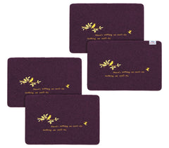Heart Home Microfiber Door Mat for Porch/Kitchen/Bathroom/Laundry Room,Pack of 4 (Purple) 54HH3987.