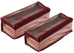 Kuber Industries Polka Dots Design Brocade Hardboard 2 Pieces One Rod Bangle Box (Maroon) -CTKTC38812