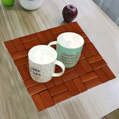 Kuber Industries 4 Pieces Bamboo Tea Coaster Set (Wooden)-CTKTC14521