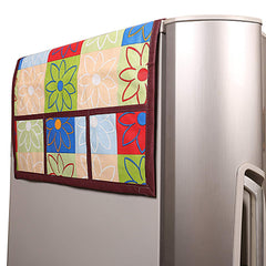 Kuber Industries Leaf Design PVC Fridge Top Cover - Multicolour, Standard (CTKTC0732)