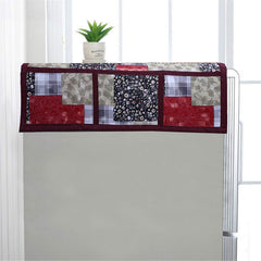 Kuber Industries Floral PVC Fridge Top Cover - Cream