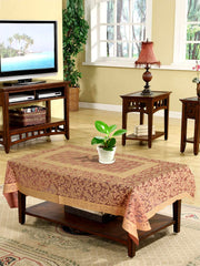 Heart Home Floral Printed Home Decorative Luxurious 4 Seater Cotton Center Table Cover/Table Cloth, 40"x60" (Autunm Orange)-44HH052