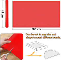 Kuber Industries Duty Diamond/Dots Shelf Liners, Non-Slip Drawer Liner Cabinet Pad Refrigerator Mat No Odor for Home and Kitchen-45X500 cm (5 Mtr,Red)-KUBMART11721