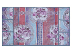 Kuber Industries Flower Print PVC Fridge Top Cover with 6 Utility Side Pockets (Grey)