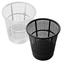 Heart Home Mesh Design Plastic Dustbin, Garbage Bin For Home, Kitchen, Office, 5Ltr.- Pack of 2 (Black & White)-47HH0789