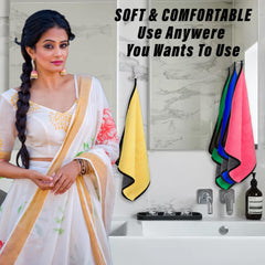 Kuber Industries Cleaning Towel | Reusable Cleaning Cloths for Kitchen | Duster Towel for Home Cleaning | 400 GSM Cleaning Cloth Towel with Hanging Loop | 40x40 | Pack of 4 | Multi