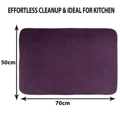 Kuber Industries Dish Dry Mat | Microfiber Drying Mat | Reversible Kitchen Drying Mat | Absorbent Mat | Kitchen Dish Dry Mat | 50x70 | Pack of 2 | Dark Purple & Green