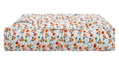 Kuber Industries Flower Printed Microfiber Square Chair Pad|Seat Cushion for Rocking Chair|Indoor/Outdoor|Size 46 x 46 x 8 CM|Pack of 3 (White)