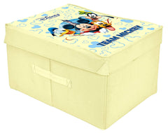 Kuber Industries Disney Team Mickey Printed Multipurposes Non-Woven Flodable Storage Box/Oragnizer (Cream)-HS43KUBMART26574