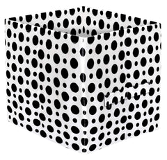Kuber Industries Dot Printed Non-Woven Foldable Storage Bin/Cube/Organizer For Toys, Clothes And Books With Handles- Pack of 3 (Black & White) -HS43KUBMART26224