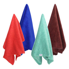 Heart Home Cleaning Cloths|Microfiber Highly Absorbent Wash Towels for Kitchen,Car,Window,24 x 16 Inch,Pack of 4 (Assorted)