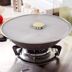 Heart Home Stainless Steel Vessel Net Cover/Lid/Strainer/Splash & Splatter Guard, 11 Inch (Silver)