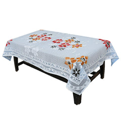 Kuber Industries Floral Cotton 4 Seater Center Table Cover - Blue (CTKTC03503)