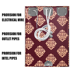 Heart Home Washing Machine Cover | Square Design Washing Machine Cover | Knitting Polyester | Front Load Washing Machine Cover | Maroon