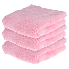 Kuber Industries Cleaning Towel | Reusable Cleaning Cloths for Kitchen | Duster Towel for Home Cleaning | 350 GSM Cleaning Cloth Towel for Car | Bike | 30x60 | Pack of 3 | Light Pink