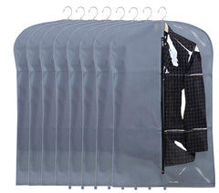 Kuber Industries 8 Pieces Half Transparent Non Woven Men's Coat Blazer Suit Cover (Grey) -CTKTC41322