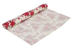 Kuber Industries Flower Print PVC Wardrobe Kitchen Drawer Cupboard Cabinet Shelf Mat, Shelf Liner 5 Mtr (Pink)-KUBMART010724