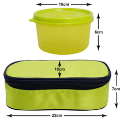 Heart Home 2 Plastic Containers Lunch Box Set with Cover (Green)-50HH01223