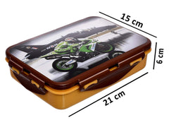 Kuber Industries Model-501 Unbreakable Plastic Large Airtight Leakproof Lunch Box/Tiffin (Brown)-KUBMART1315