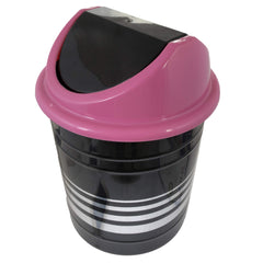Kuber Industries Plastic 2 Pieces Medium Size Swing Dustbin/Swing Garbage Bin/Waste Bin, 10 Liters (Pink & Blue)-KUBMART10257