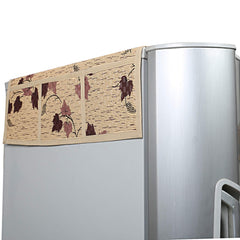 Kuber Industries Leaf Design PVC Fridge Top Cover - Cream, Standard (CTKTC03455)