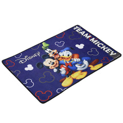 Kuber Industries Polyvinyl Chloride Disney Team Mickey Anti-Slip Door Mat (Royal Blue, CTKTC046057, 23"x15")