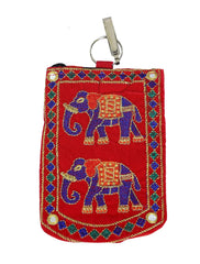 Kuber Industries Embroided Velvet Mobile Cover With Sari Hook, Multi-Color, Standard (Bg75)