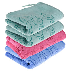Kuber Industries Hand Towel | Reusable Face Cleaning Towel | Baby Napkin | Hand-Face Towel with Ultra Soft-Super Absorbent Capability | Baby Towel | Skip Print | 30x40 cm | Pack of 4 | Multicolor