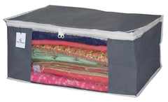 Kuber Industries 4 Piece Non Woven Saree Cover Set, Grey