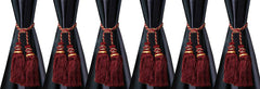 Kuber Industries Polyester 6 Pieces Curtain Tie Back Tassel Set (Maroon) CTKTC33505