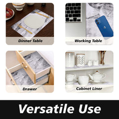 Heart Home Shelf Liner | Kitchen Cabinet Shelf Protector | Kitchen Liners for Cabinets and Drawers | Drawer Liner Mat | Marble Shelf Liner Cabinet Mat | 10 MTR | Gray