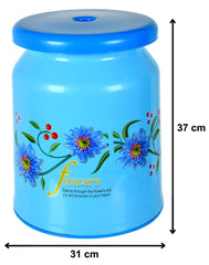 Kuber Industries Flower Design Portable, Ligthweight Plastic Sitting Stool for Indoor & Outdoor (Blue), Standard (HS39KUBMART023883)