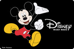 Kuber Industries Disney Mickey Mouse PVC 6 Pieces Dining Table Placemat with Tea Coasters Set (Black) - CTKTC046238